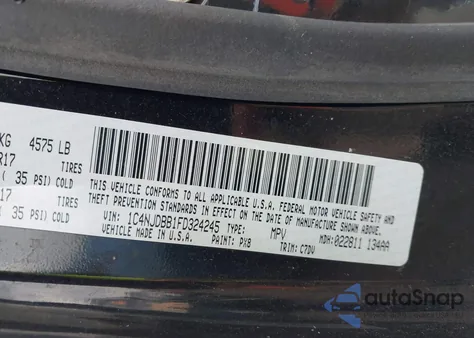 2015 Jeep Compass Sport из США, поврежденный, VIN 1C4NJDBB1FD324245